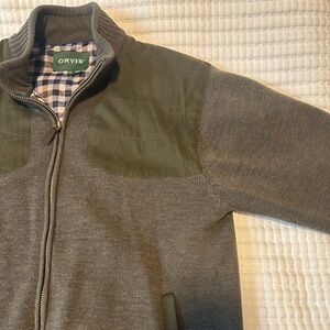 Orvis Men's Knitted Olive Hunting Sweater Jacket